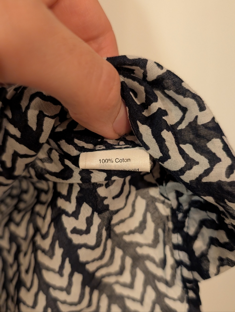 100% Cotton Chevron Button-Front Tunic Shirt - Picture 5 of 5